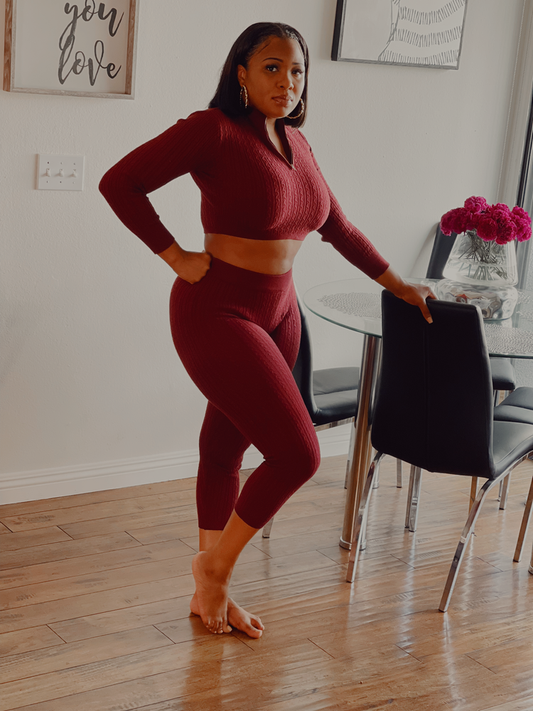 Burgundy Soft Cotton Two-Piece Set: The Perfect Blend of Comfort and Style