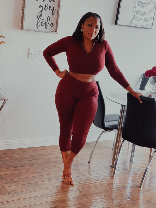 Burgundy Soft Cotton Two-Piece Set: The Perfect Blend of Comfort and Style