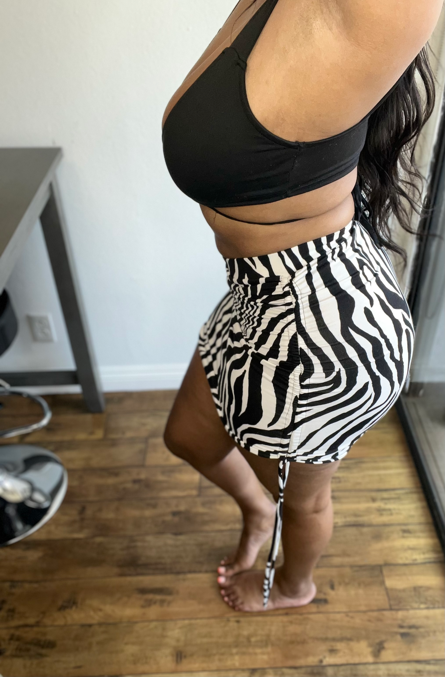 Wild Side"2 Piece Ladies Zebra Skirt Set